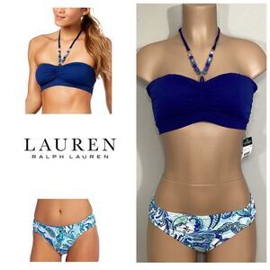New Lauren Ralph Lauren bead and paisley bikini. Size 12. Retails $159